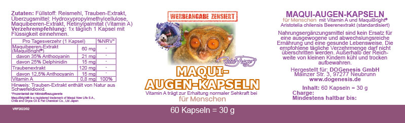 Maqui Augen Kapseln 60 Kapseln